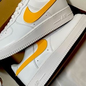 Yellow swoosh af1 design custom accessori for shoe iron on patch custom